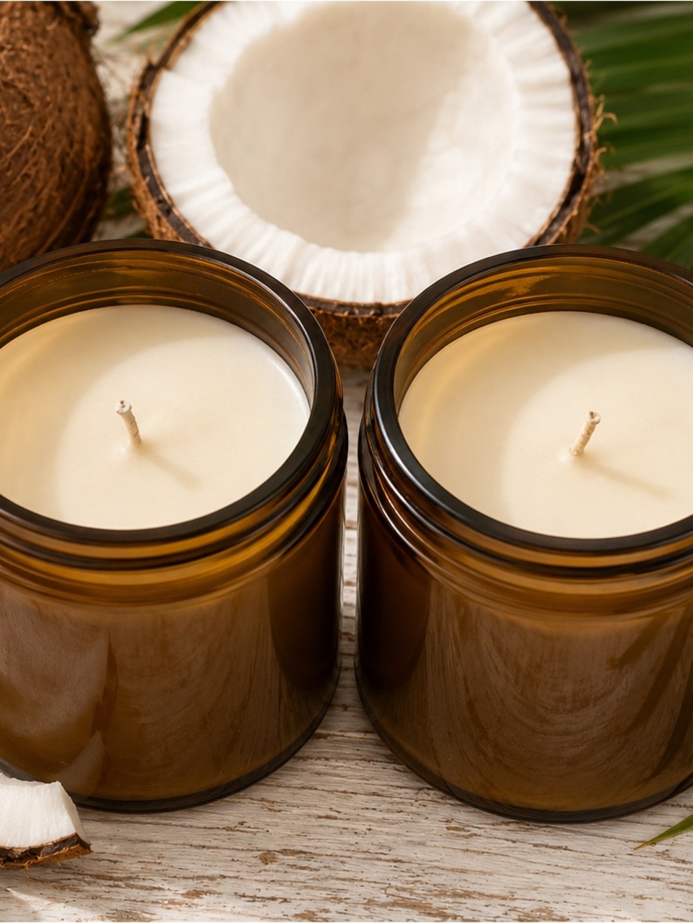 Coconut Cream Pie  Scented Soy Candle in Amber Jar - Home Accents